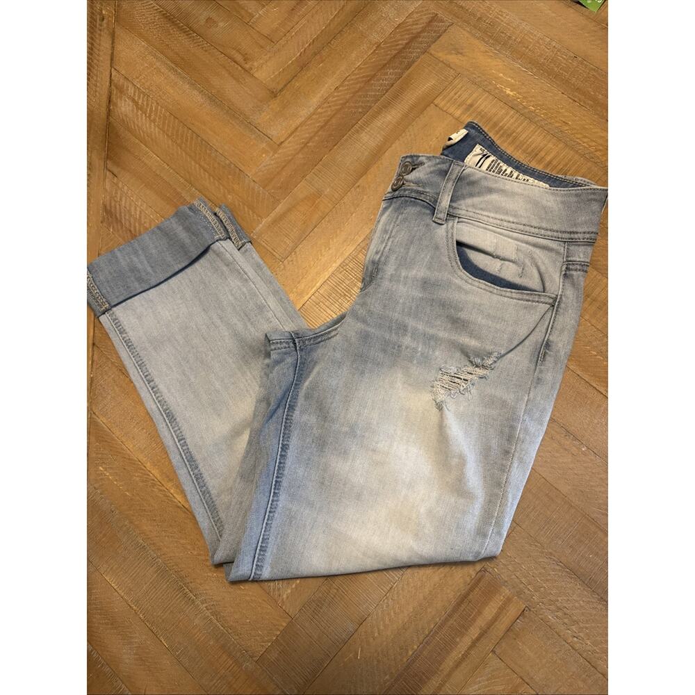 INDIGO REIN Forever Women's Blue Jean Denim Capri Crop Pants Size 11 Y2K